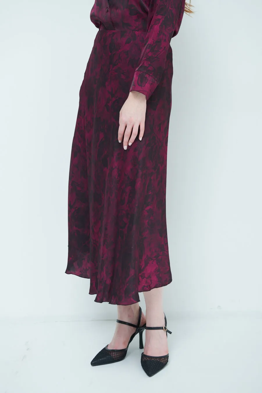 Long sleeve floral midi skirt wholesale