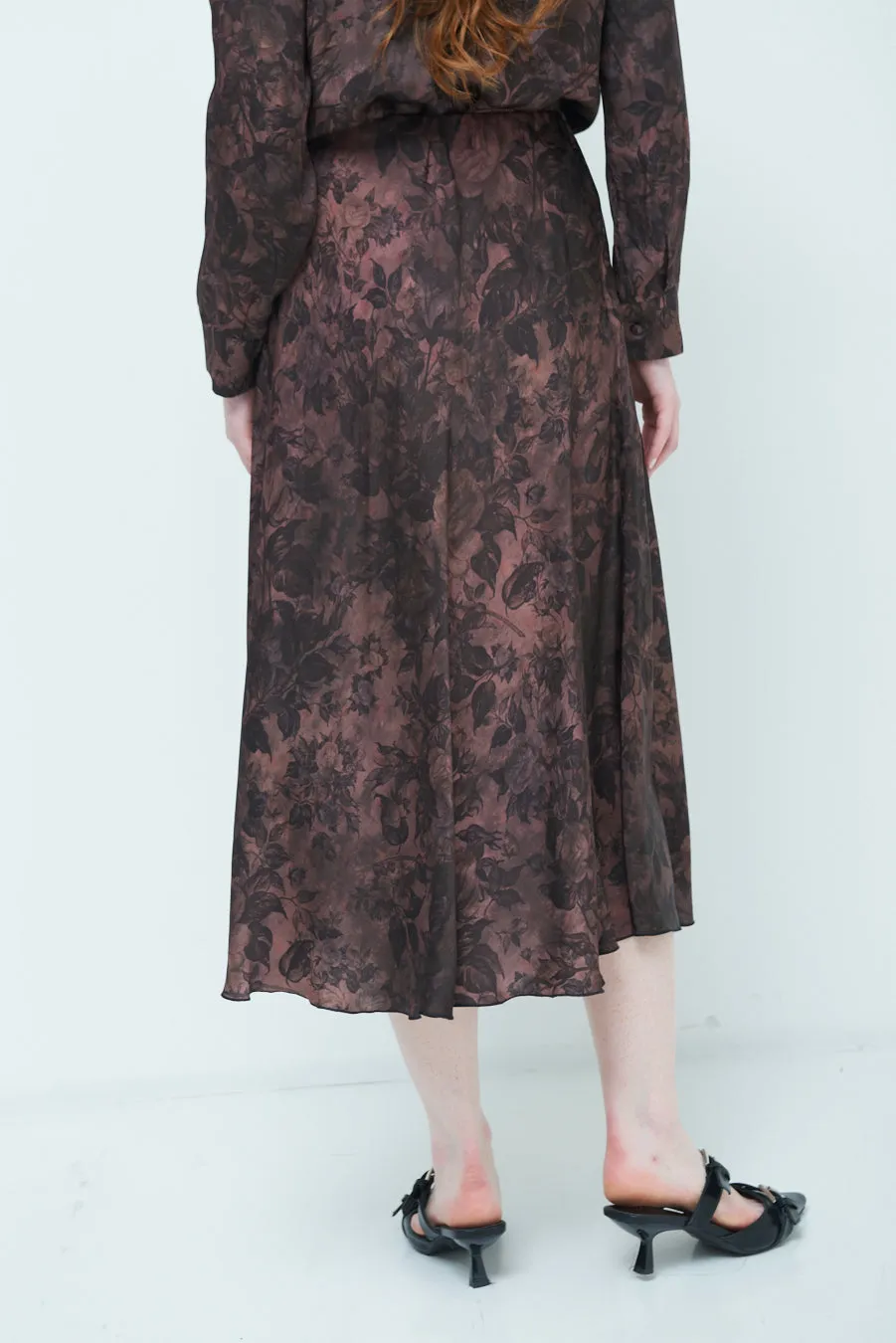 Long sleeve floral midi skirt wholesale