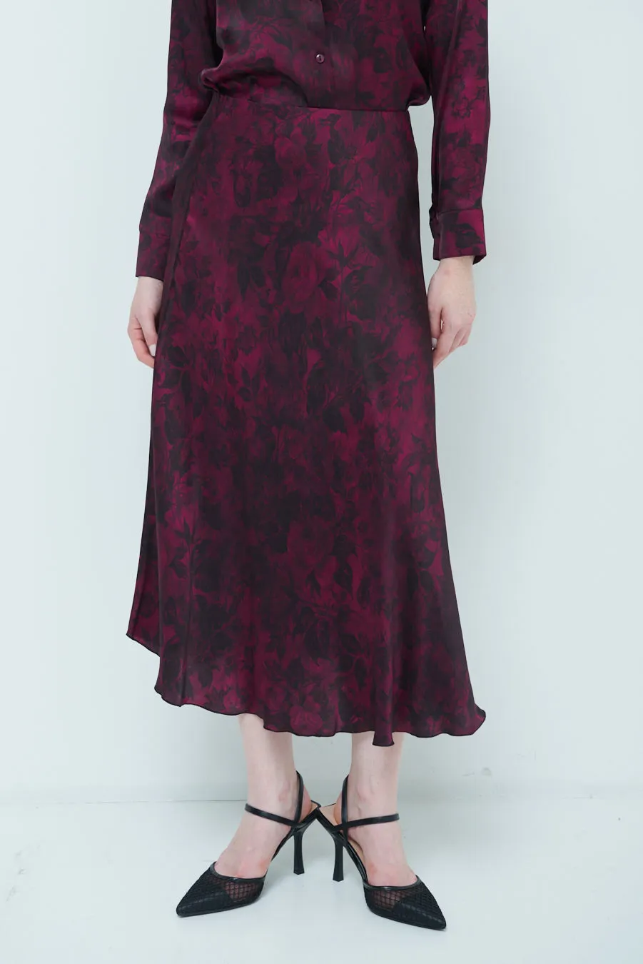 Long sleeve floral midi skirt wholesale