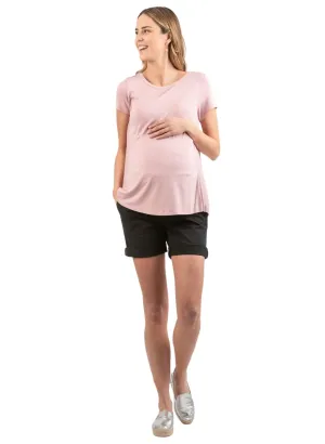 Maternity Shorts in Lightweight Cotton - Black