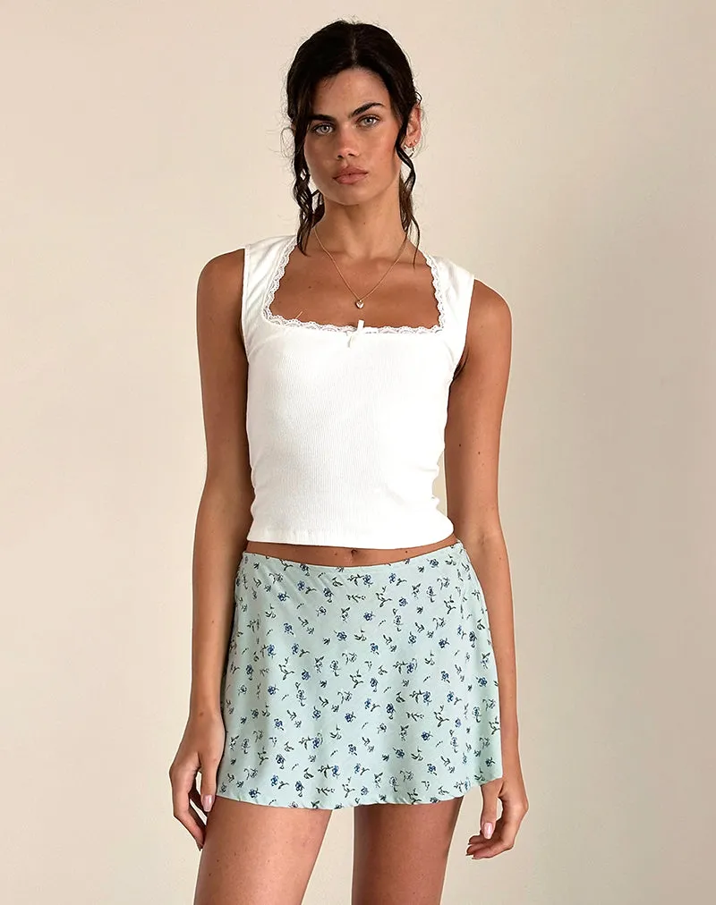 Mckenna Mini Skirt in Pretty Petal Green