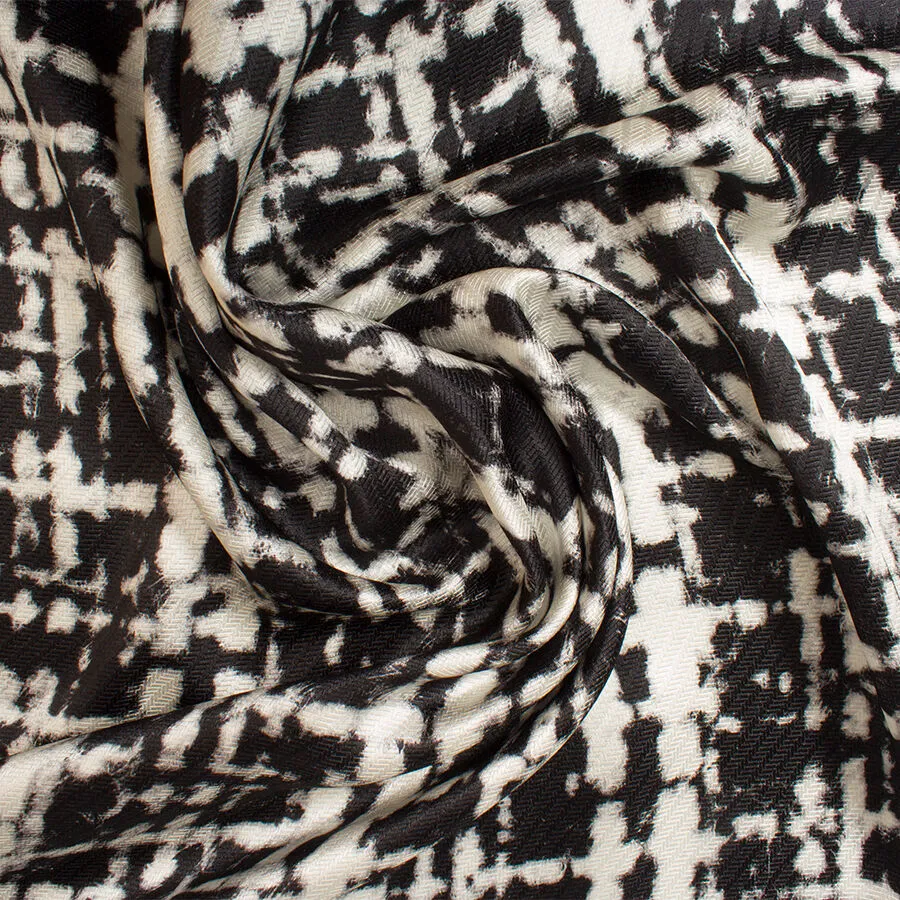 Monochrome Printed Silk Faille (A 2m Piece)