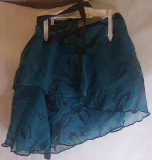 October -- Women's Wrap Skirt -- Black/Turquoise