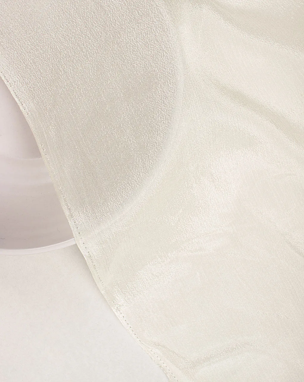 Off-White Plain Viscose Chinnon Chiffon Fabric