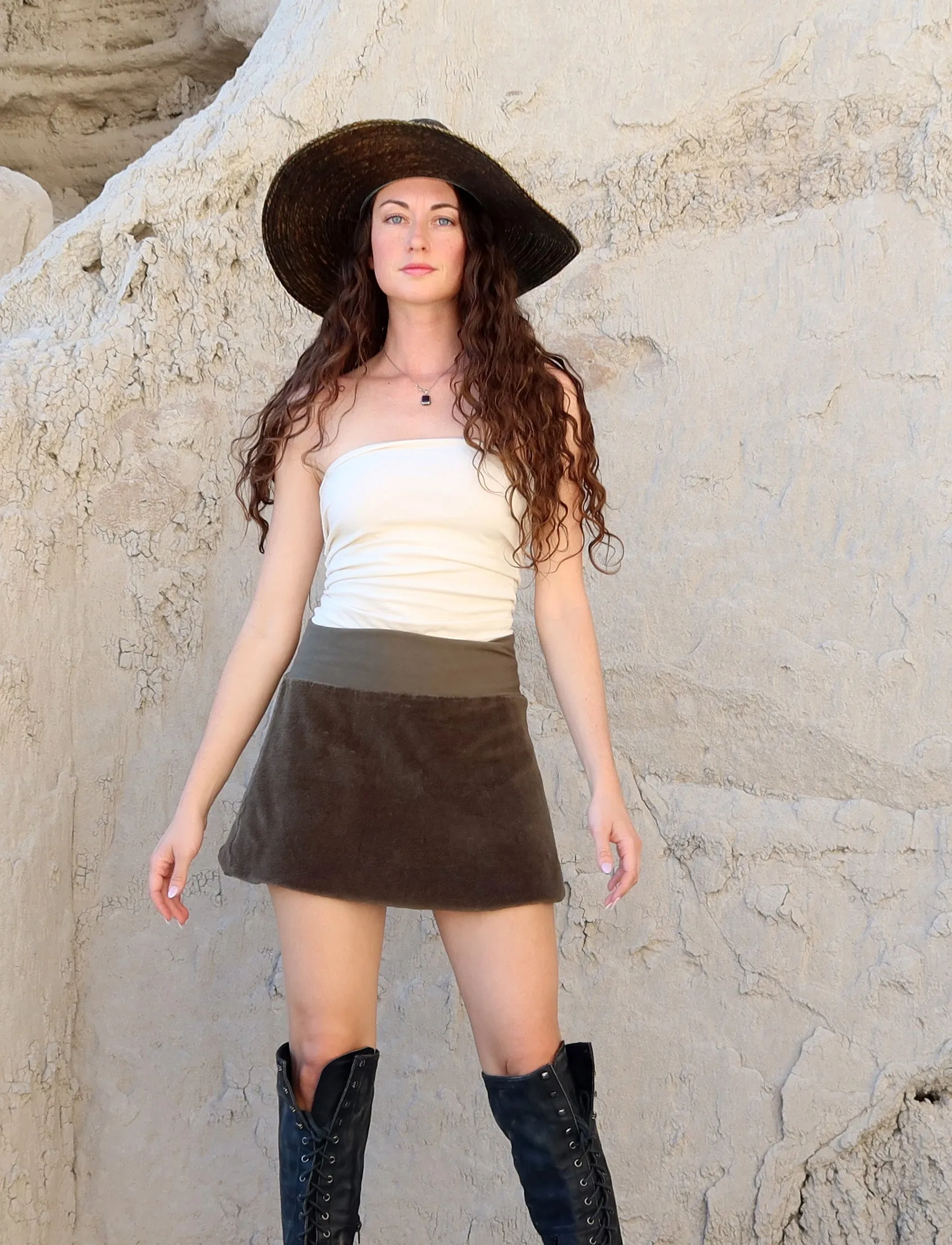 Ojai Mini VELOUR Skirt