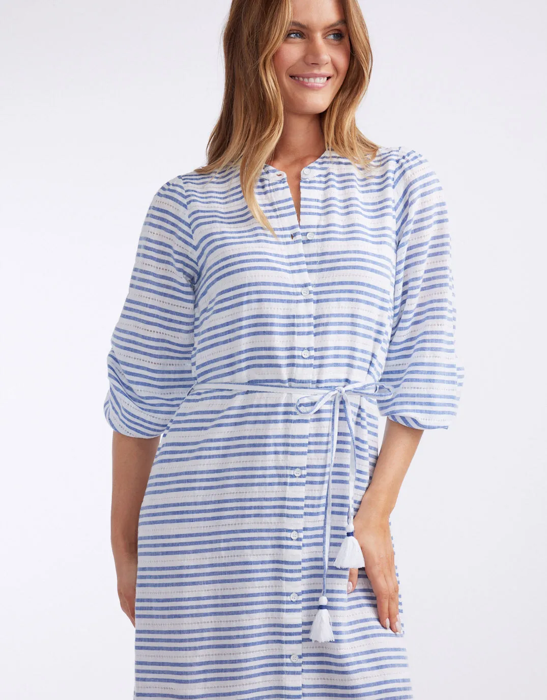 Palm Island Dress - Blue/White Stripe