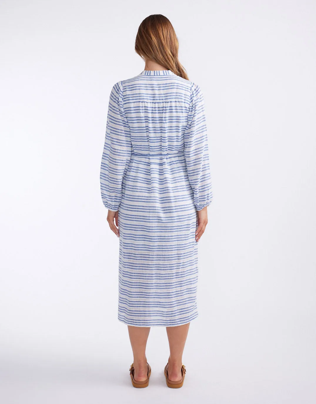 Palm Island Dress - Blue/White Stripe