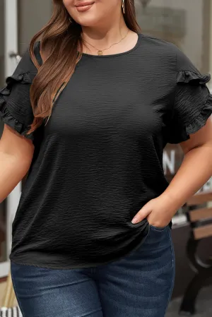 Paulina Ruffled Short Sleeve Plus Size Top