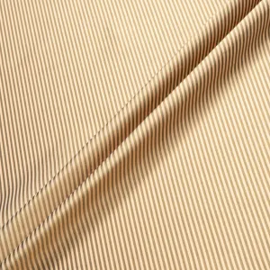 Peach & Brown Fine Striped Pure Silk Taffeta