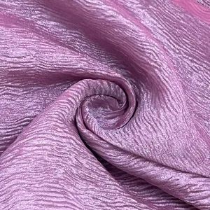 Pink Solid Shimmer Crushed Tissue Fabric