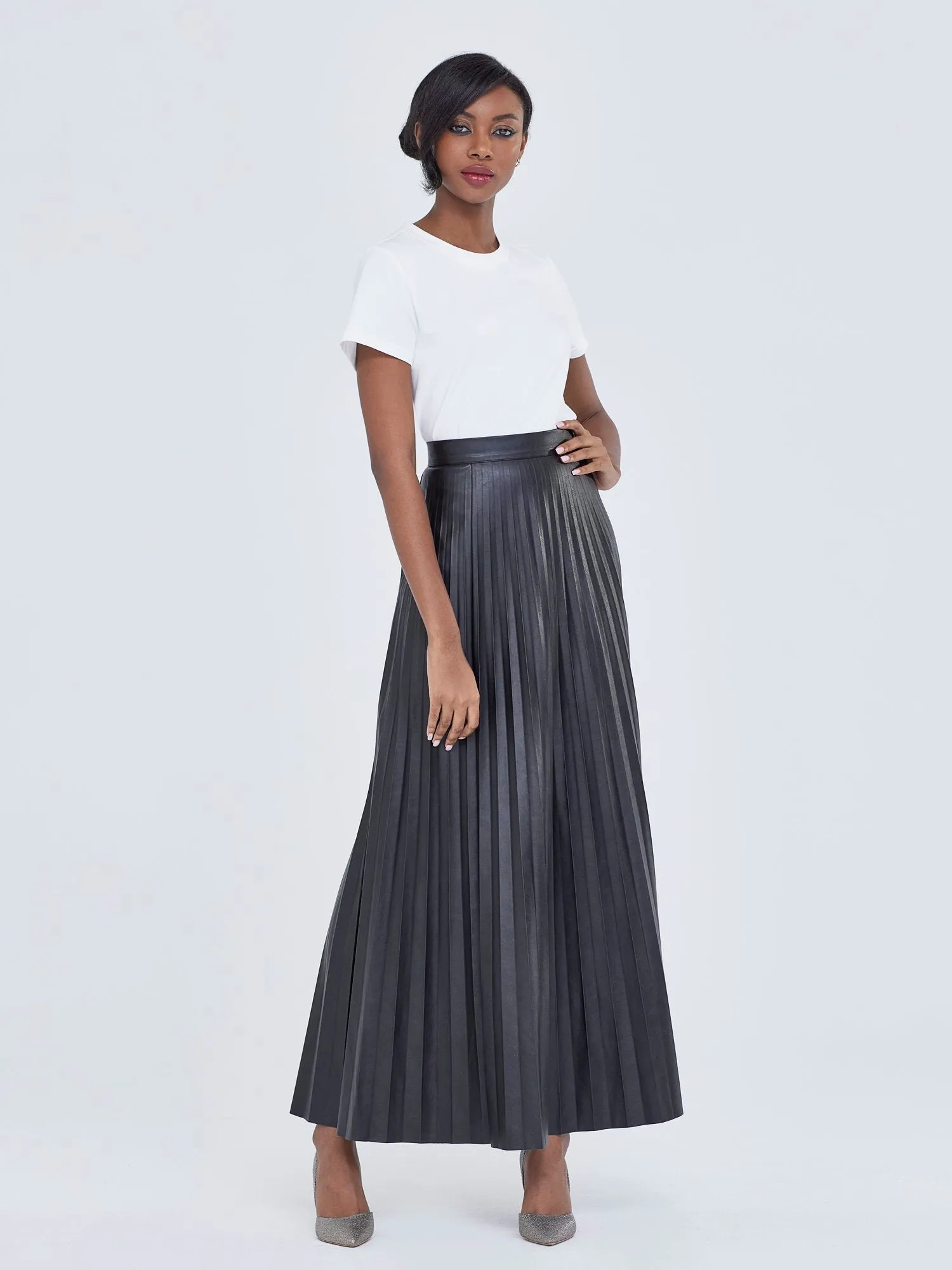 Pleated Maxi Skirt