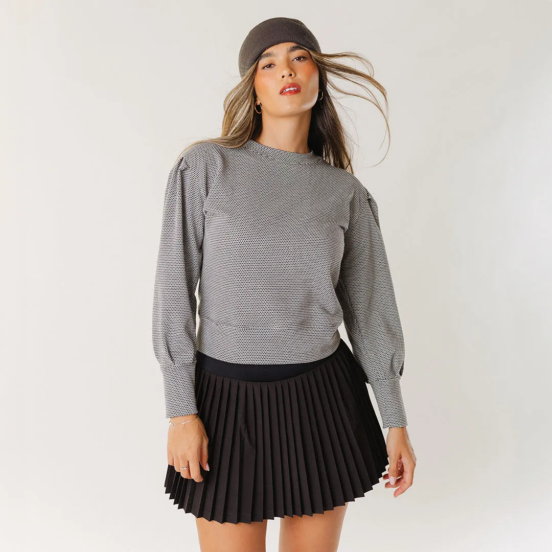 Pleated Tennis Skirt, Black