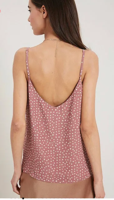 Polka Dot Ruffle Cami Top