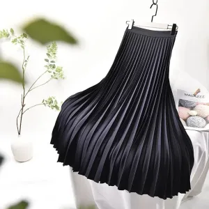 Pre Order:  Pleated High Waist Long Skirt