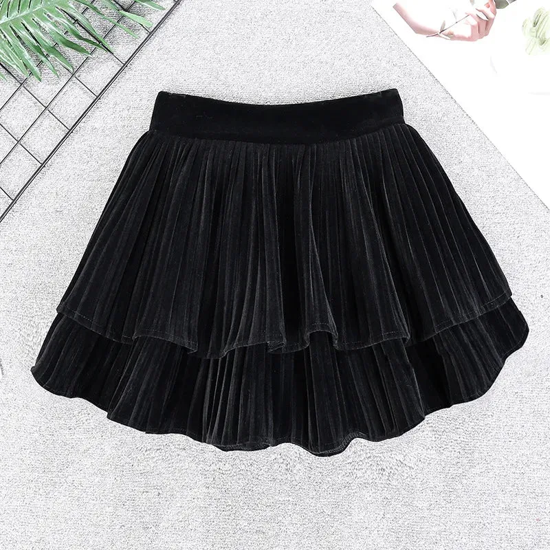 Pre Order:  Velvet Pleated Mini Skirt