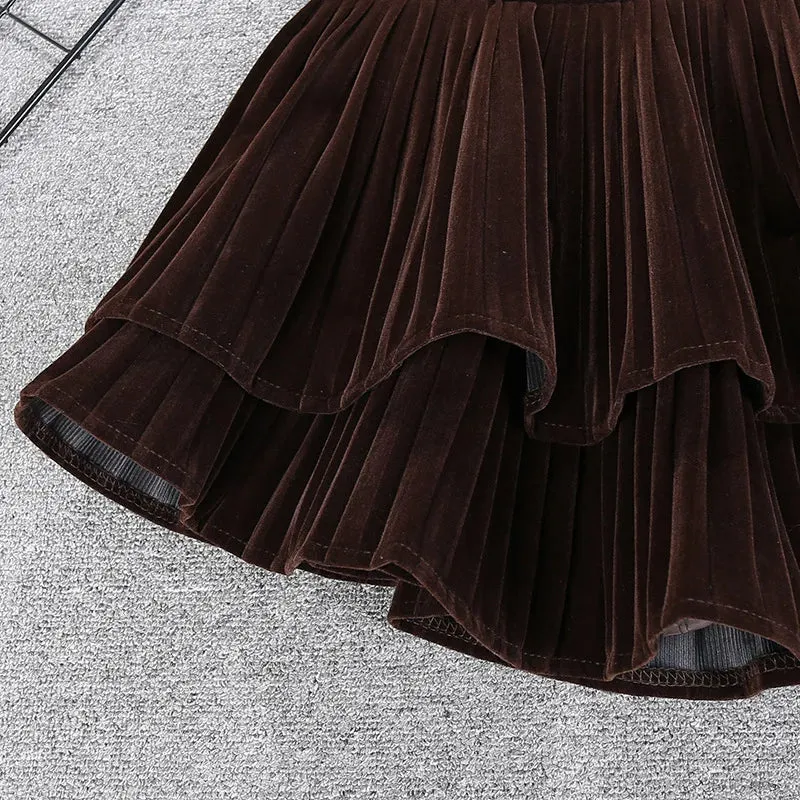 Pre Order:  Velvet Pleated Mini Skirt