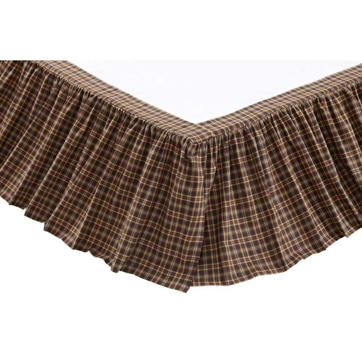 Prescott Bed Skirts Dark Brown, Light Tan, Creme VHC Brands