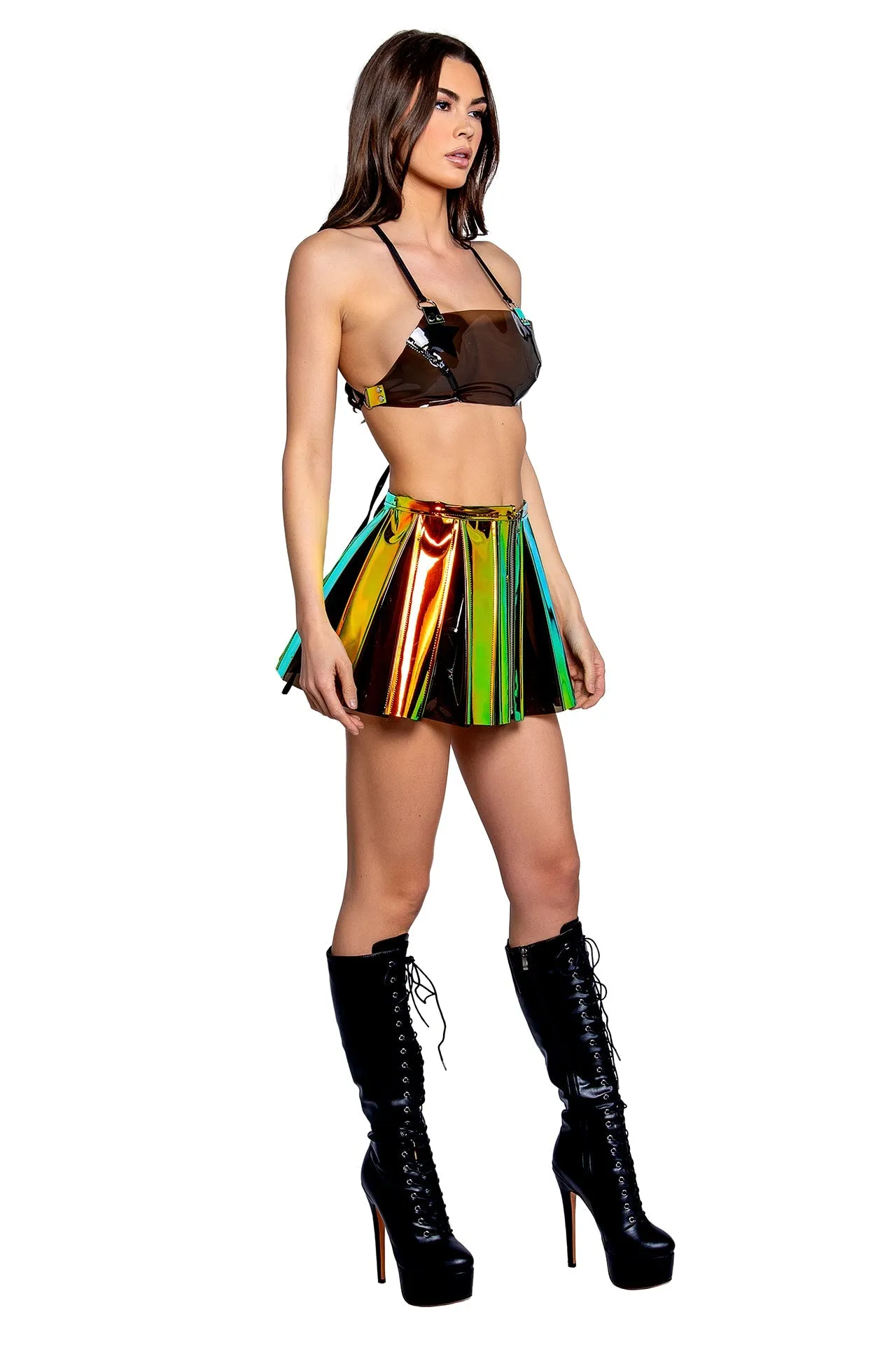 Rave FR120 - Vinyl Pleated Skirt - J. Valentine