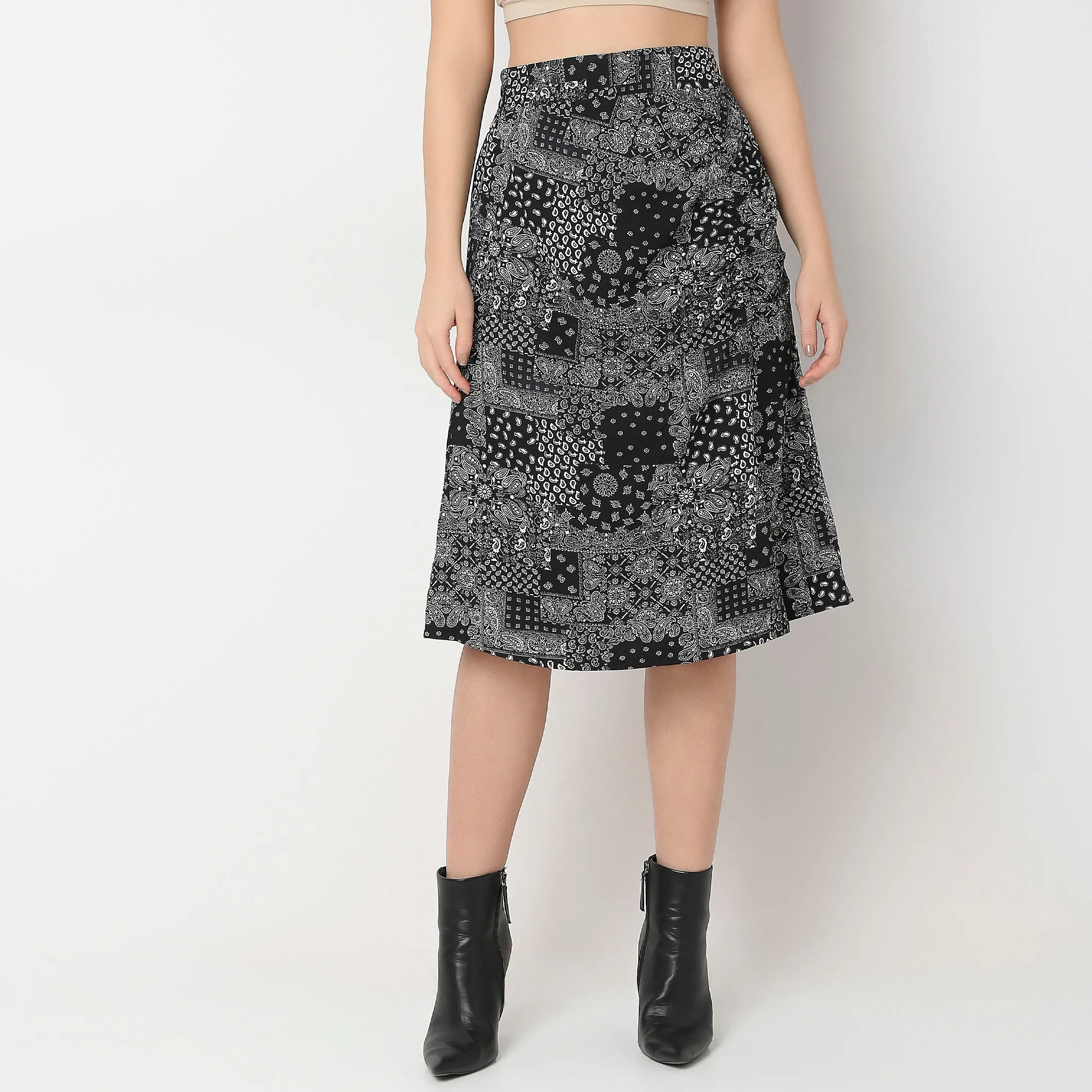 Relaxed Fit Printed Skirt