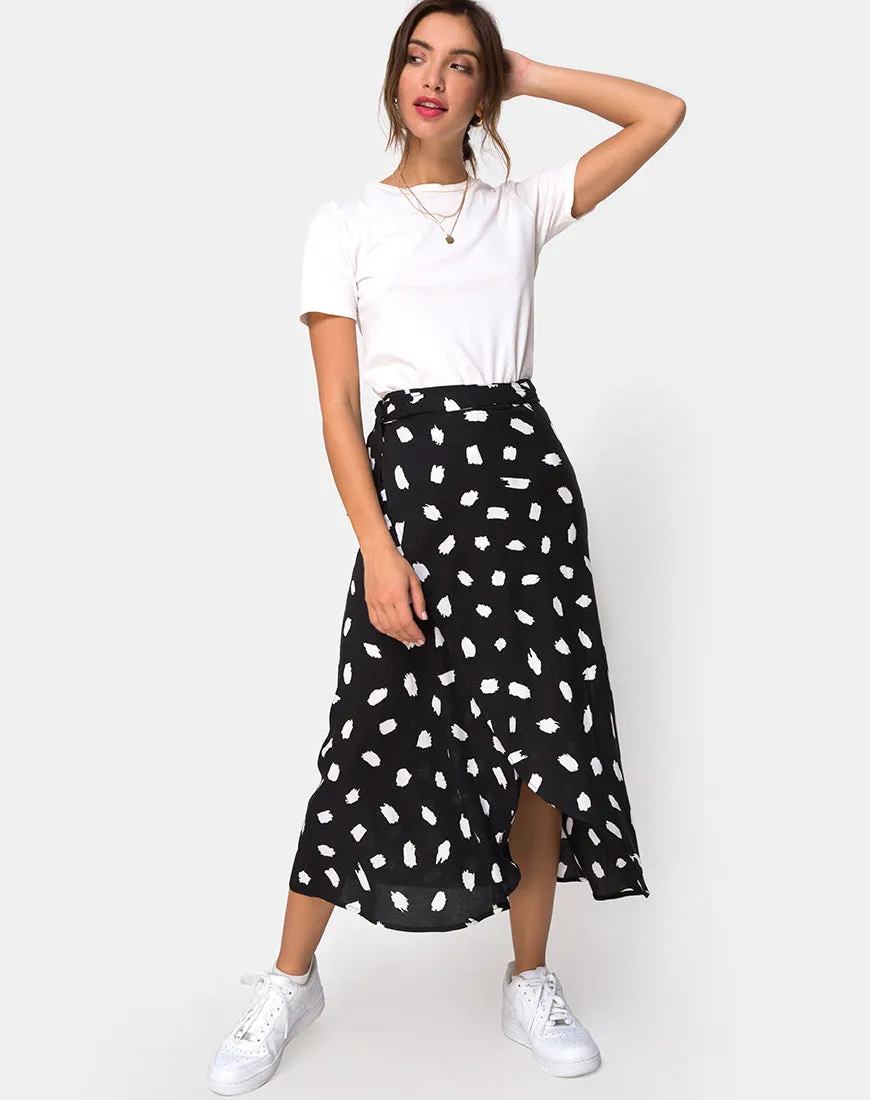 Satha Midi Skirt in Diana Dot Black