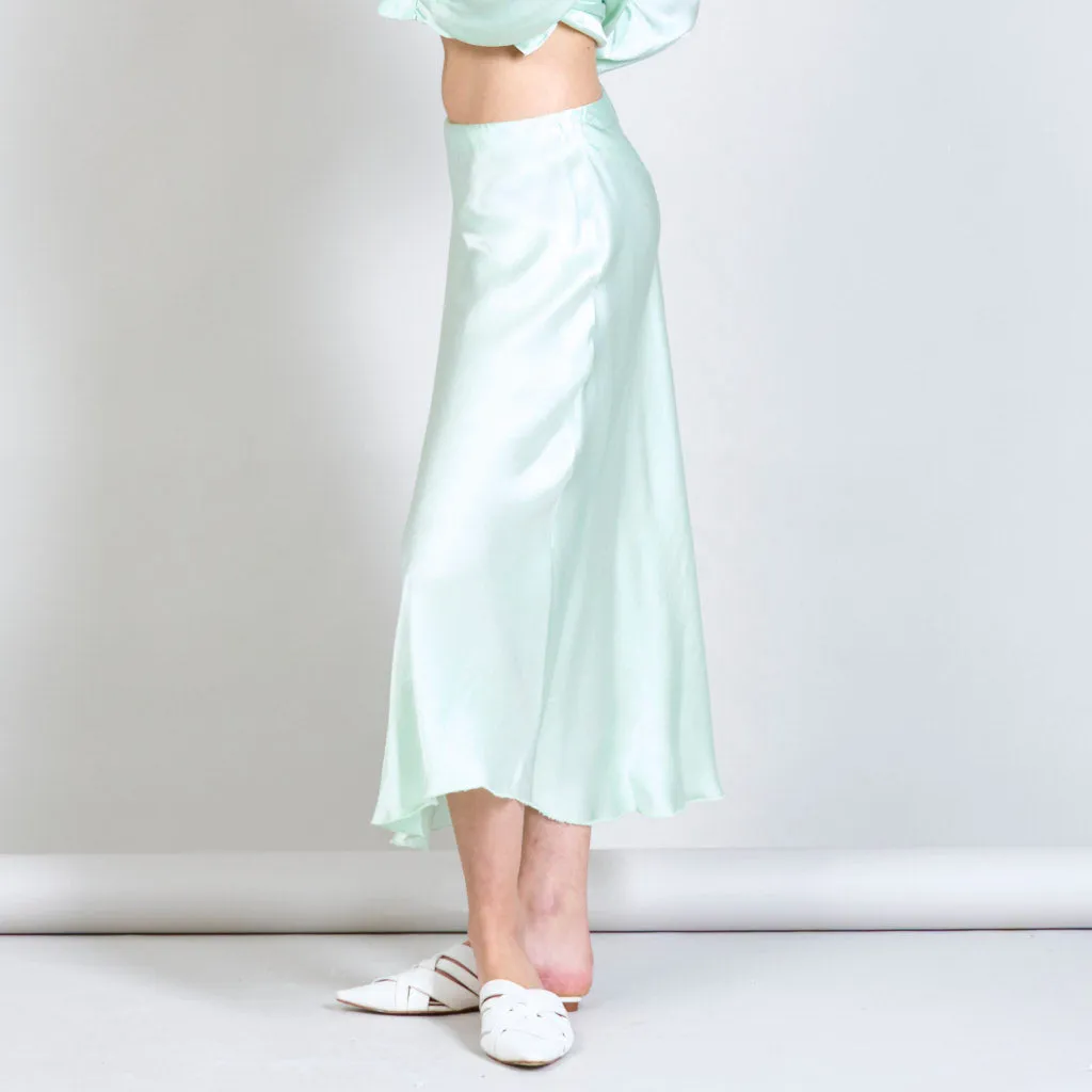 Satin viscose midi skirts  wholesale