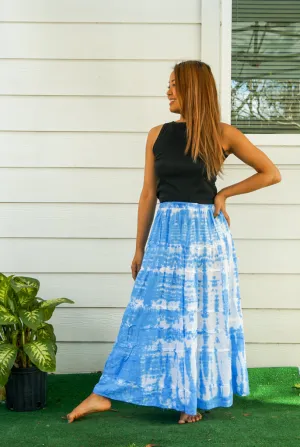 Shibori Hand Dyed Tiered Maxi Hippie Skirt