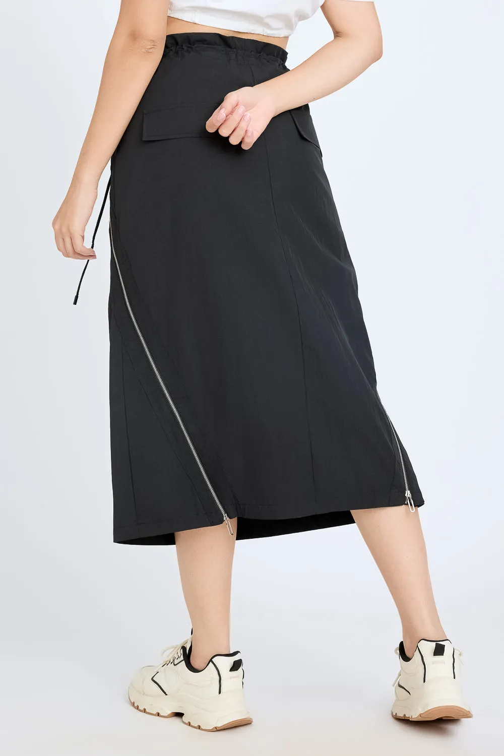 Side-Zipped Black Skirt