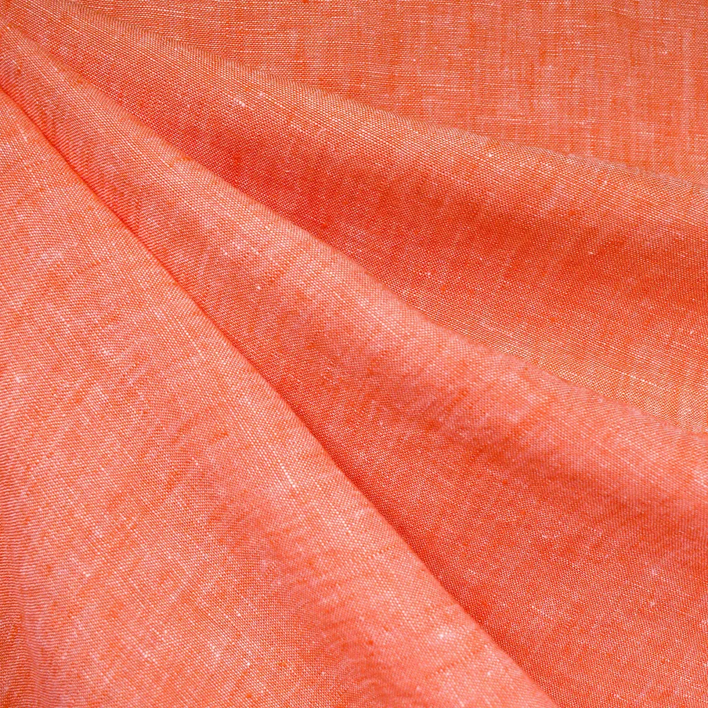 Soft Washed Yarn Dye Linen Coral