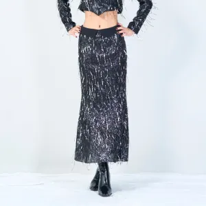 Sparkly fringe maxi skirt wholesale