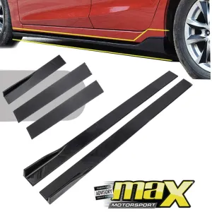 Universal 6-Piece Gloss Black Interlocking Side Skirts Extensions