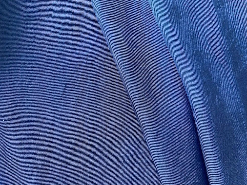 Vibrant Sailor's Blue Viscose Blend Twill  (Made in Italy)