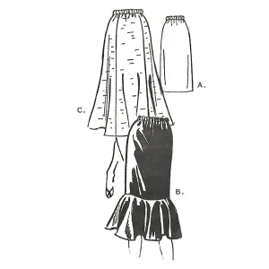 Vintage 1970s Pattern, Midi Skirts, Three Styles, Four Sizes - Waist 26-40" (67cm-102cm)