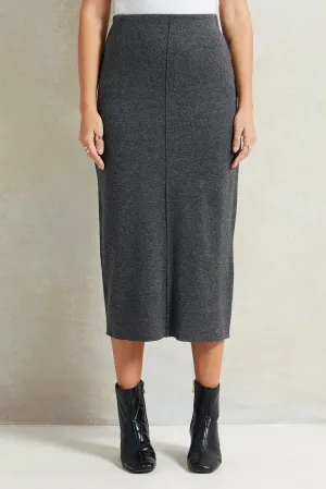 Women Charcoal Knitted Skirt