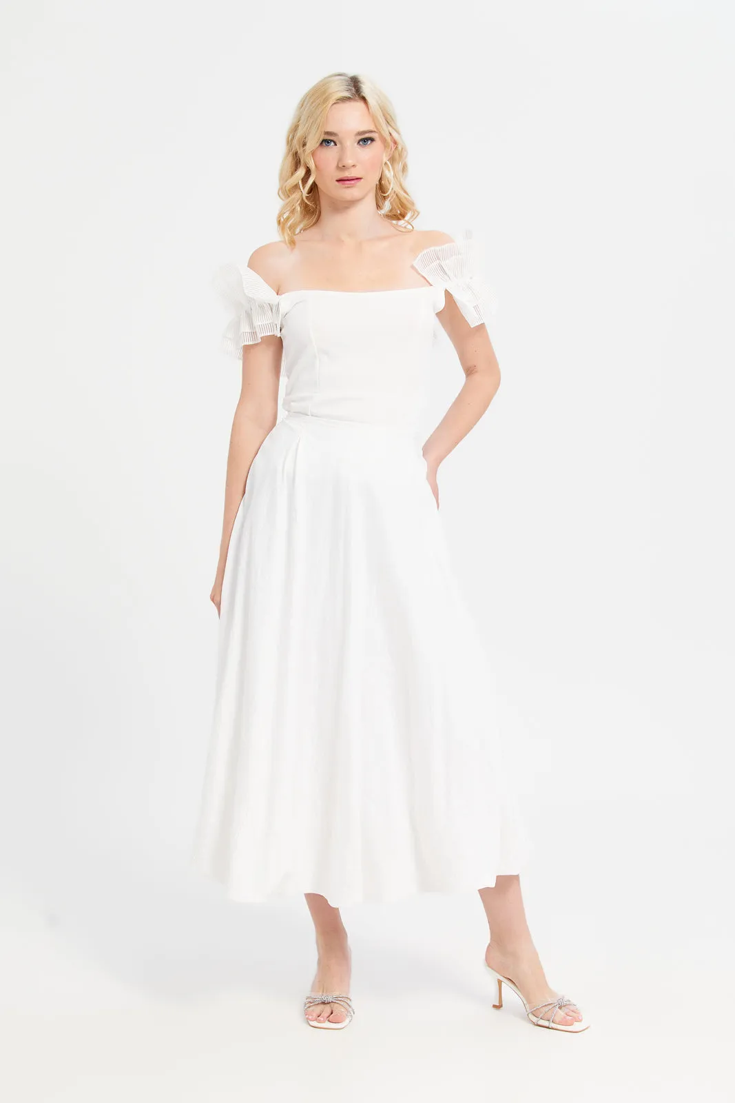 Women Ivory Maxi Skirt