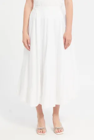 Women Ivory Maxi Skirt