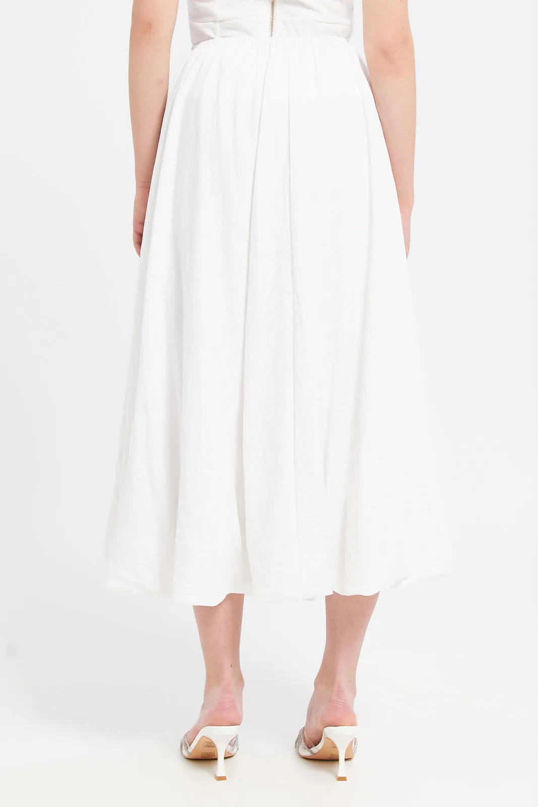 Women Ivory Maxi Skirt