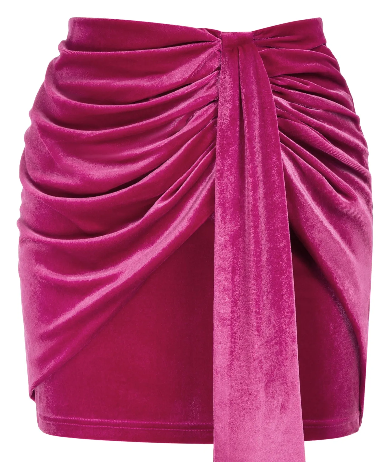 Women Ruched Overlay Decorated Skirt High Waist Mid-Thigh Length Skirt